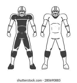 american football players vector illustration inking