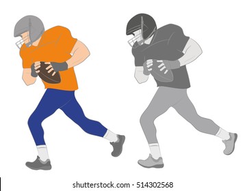 American football players. vector illustration