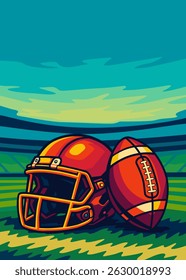 american football pop art illustrtion designs vector art