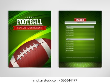 american football poster, banner and brochure template vector design.