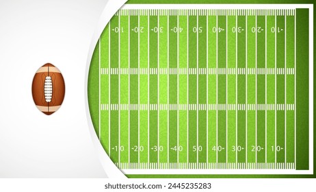American Football poster, closeup leather ball concept background, vector illustration