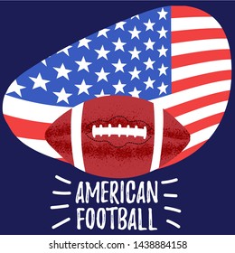 American football poster. Rugby ball. Vector editable file eps 10