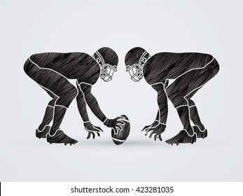 American Football prepare to battle designed using grunge brush graphic vector