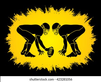 American Football prepare to battle designed on grunge frame background graphic vector