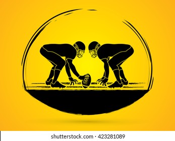 American Football prepare to battle graphic vector