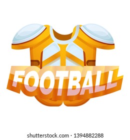 American football protective equipment logo. Cartoon of american football protective equipment vector logo for web design isolated on white background