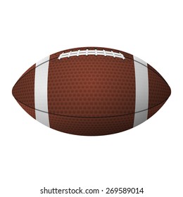 American football, ragby ball. Isolated on white background. Vector EPS10 illustration. 