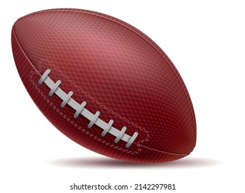 American football. Realistic leather ball for rugby sport game