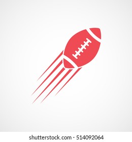 American Football Red Flat Icon On White Background