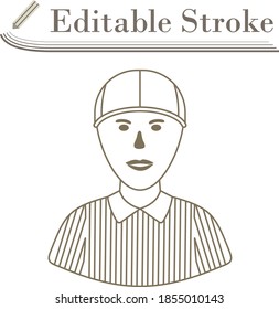 American Football Referee Icon. Editable Stroke Simple Design. Vector Illustration.