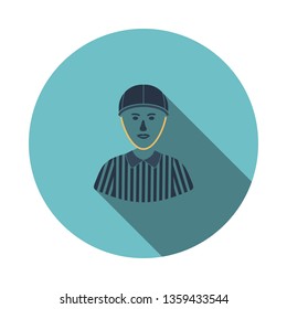 American football referee icon. Flat color design. Vector illustration.