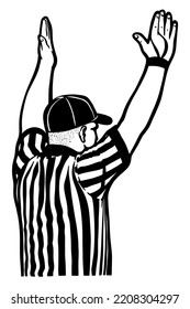 American football referee - vector illustration - Out line