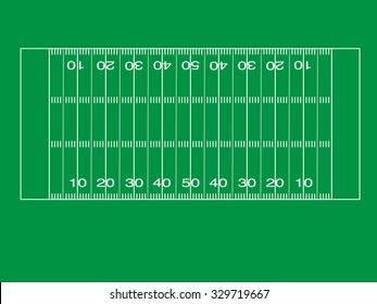 American football regulation field illustration on chroma key green screen suitable for video or image backgrounds.