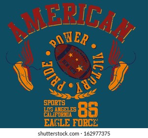 american football retro style vector art