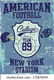 American Football Retro Style Vector Art