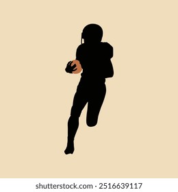 Futebol Americano Rugby Atleta Jogador Silhueta Ilustração Vetor