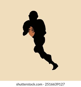 American Football Rugby Athlete Player Silhouette Illustration Vector