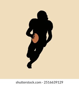 Futebol Americano Rugby Atleta Jogador Silhueta Ilustração Vetor