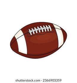 American Football or Rugby ball.  Cartoon vector on transparent background