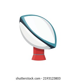 American Football Rugby Ball Flat Vector Illustration. Isolated Sport Gear Icon Element