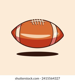 American football rugby ball icon with cartoon style by pxlgraph. Perfect for background, poster, template, sticker, print, and t-shirt design.