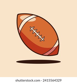 American football rugby ball icon with cartoon style by pxlgraph. Perfect for background, poster, template, sticker, print, and t-shirt design.