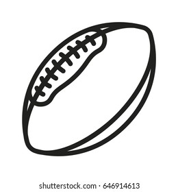 American Football Rugby Ball Minimal Flat Line Outline Stroke Icon Pictogram Symbol