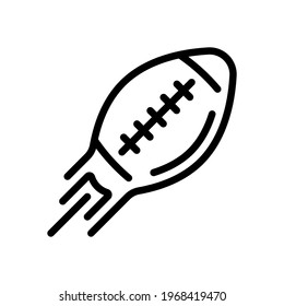 American football, rugby ball, sport logo. Black linear icon with editable stroke on white background