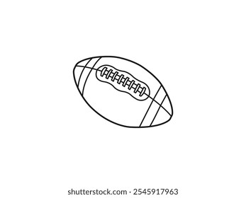 Fútbol americano, pelota de rugby contorno de varios estilos. icono de Vector lineal de contorno de rugby de la colección deportiva y de premios. pelota de rugby aislada en estilo doodle. icono de Vector aislado sobre fondo blanco.