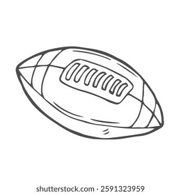 American football, rugby ball various styles outline. rugby outline linear vector icon from sports and awards collection. rugby ball Isolated in doodle style. vector icon isolated on white background.