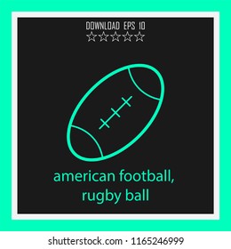 american football, rugby ball vector icon