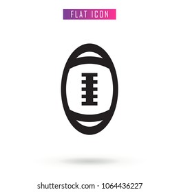 American Football Rugby Black Ball Vector Flat Icon