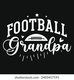 American football or rugby grandpa typography tshirt design 