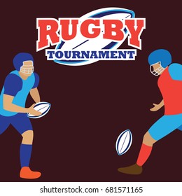 american football / rugby poster for the world cup, tournament, league event. vector illustration