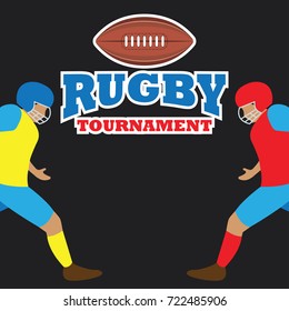 american football / rugby poster for the world cup, tournament, league event. vector illustration