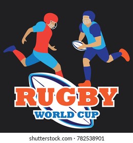 american football / rugby poster for the world cup, tournament, league event. vector illustration