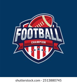 american football rugby sport league logo badge emblem vintage template tournmanet fans club vector illustration design element