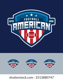 american football rugby sport league logo badge emblem vintage template tournmanet fans club vector illustration design element