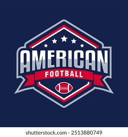 american football rugby sport league logo badge emblem vintage template tournmanet fans club vector illustration design element