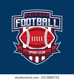 american football rugby sport league logo badge emblem vintage template tournmanet fans club vector illustration design element