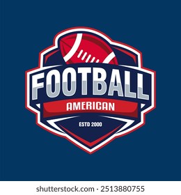 american football rugby sport league logo badge emblem vintage template tournmanet fans club vector illustration design element