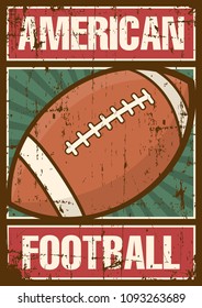 American Football Rugby Sport Retro Pop Art Poster Signage