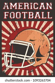 American Football Rugby Sport Retro Pop Art Poster Signage