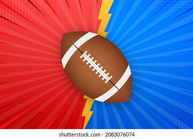 American Football and rugby sports. Football banner. Vector stock illustration.