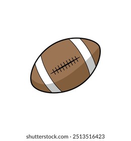 American football rugby vector icon, Rugby ball isolated icon. Athletic sport rugby ball isolated on white background.