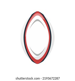 American Football Rugby White Ball Flat Vector Illustration. Isolated Sport Gear Icon Element