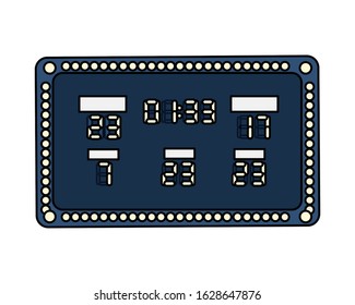 american football scoreboard , home and guest vector illustration design