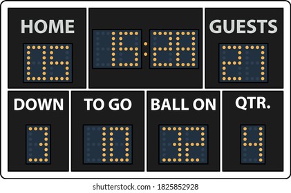 American football scoreboard Royalty Free Vector Image