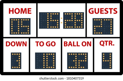 American Football Scoreboard Icon. Flat Color Design. Vector Illustration.