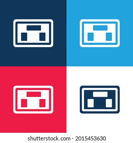 American Football Scores blue and red four color minimal icon set